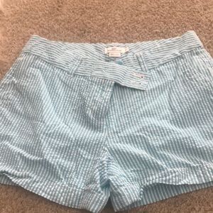 Soft VV teal striped shorts